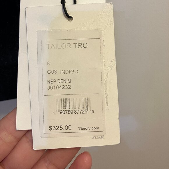Theory NWT Indigo Denim Tailored Trouser (Tailor Pro J0104232) - Picture 8 of 8